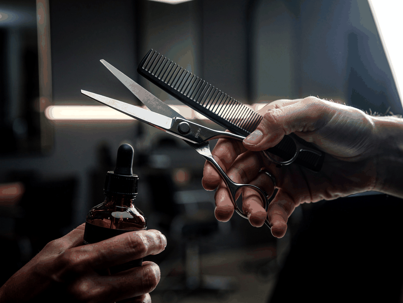 Behind the chair styling session with professional tools
