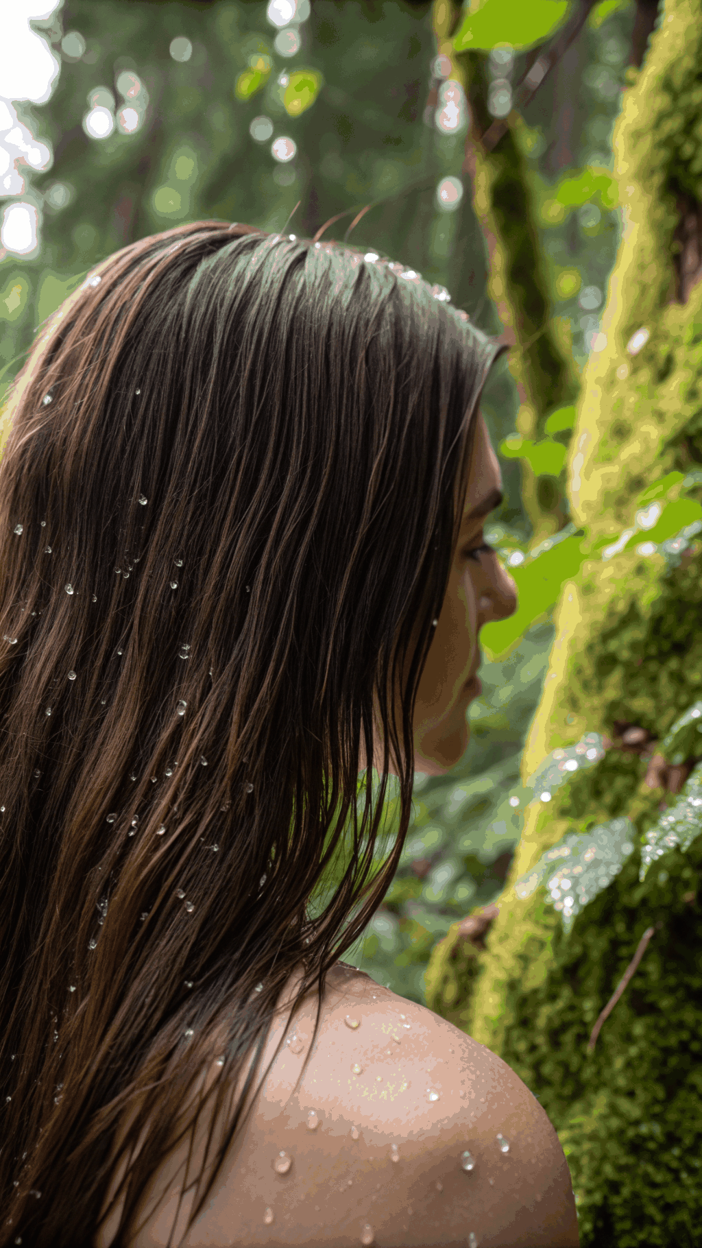 Close up of hair texture and styling